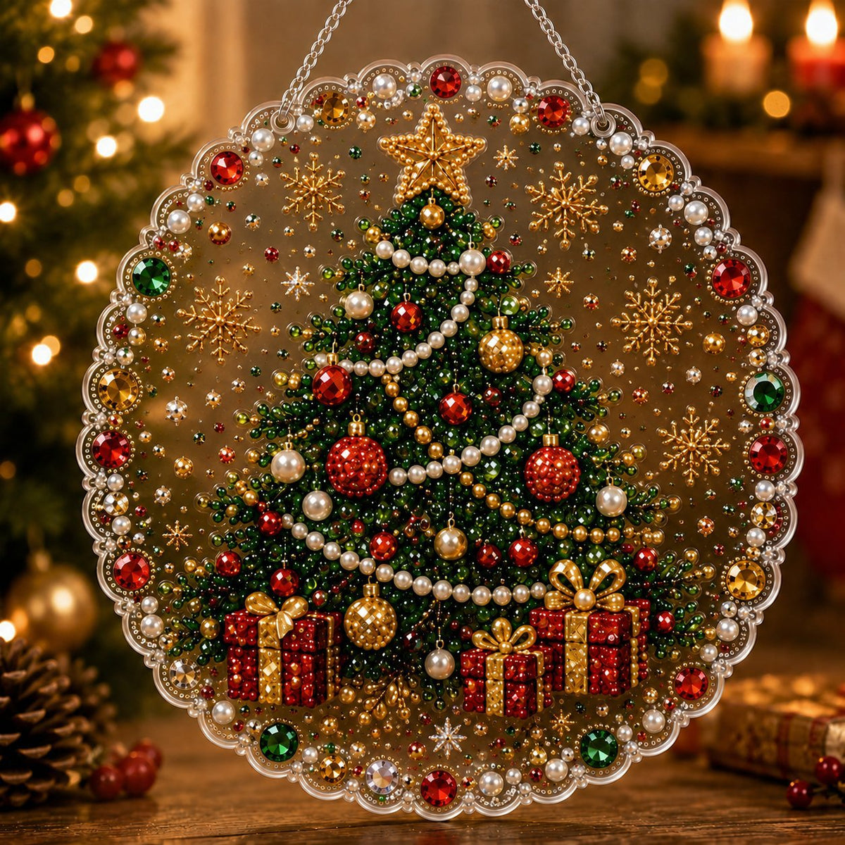 New 5D diamond painting pendant, Christmas holiday ornament, diamond painting pendant