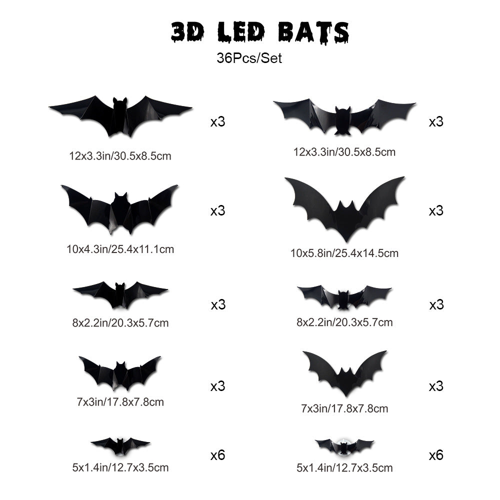 Cross-border 3D Halloween LED Night Light Bat Spider Festival Party Garage Decoration