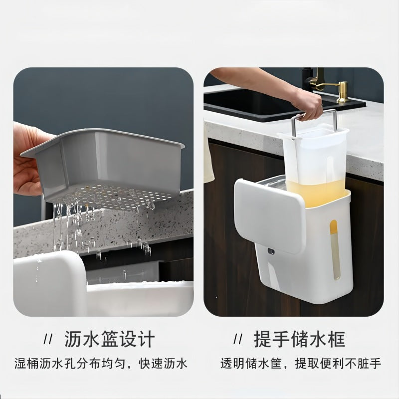 Drop shipping of wall-mounted kitchen trash cans with cabinet doors, household dry and wet separation, and sorting trash cans.