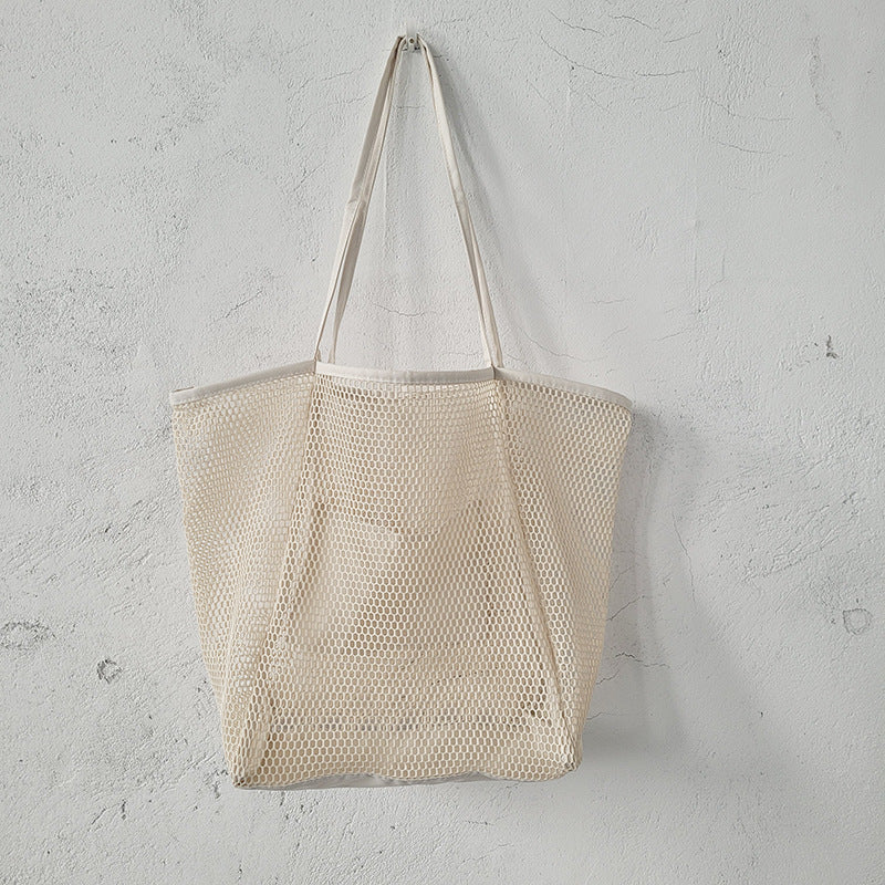 Large capacity women's beach bag, hollow mesh beach bag, outdoor travel storage bag, tote bag
