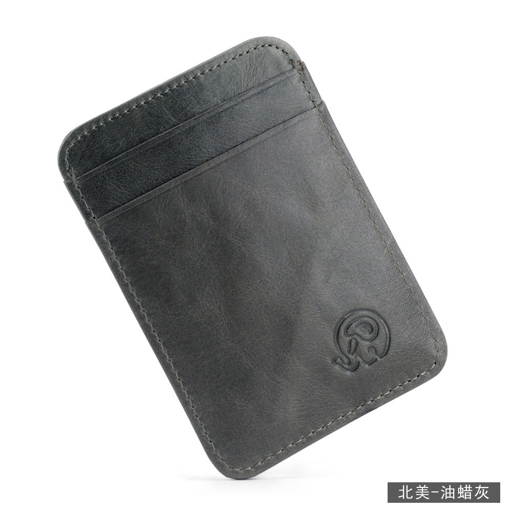 Small round elephant business card holder, card holder, foreign trade bank card holder, top-grain cowhide leather bag, 5-card holder, exquisitely supplied.