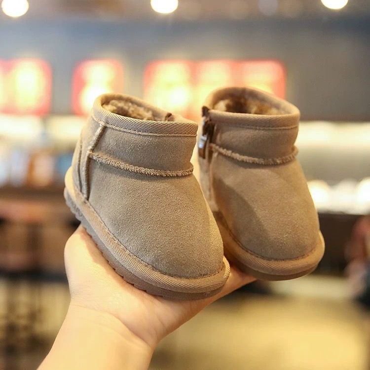 Baby snow boots, winter fleece-lined warm toddler shoes, children's winter shoes, girls' soft-soled walking shoes, boys' cotton shoes