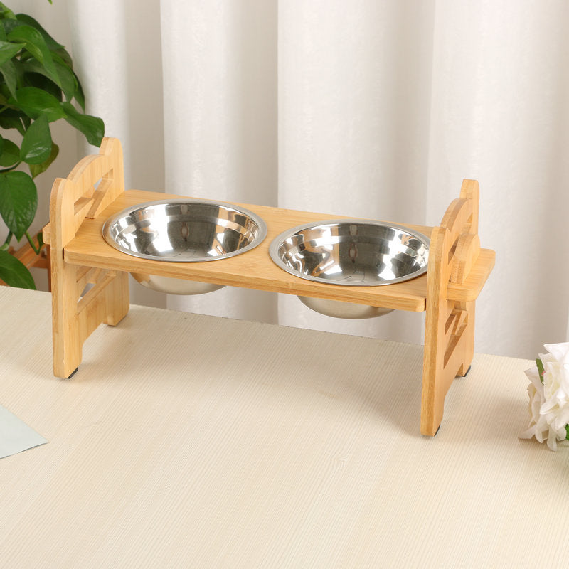 Stainless steel dining rack for pets