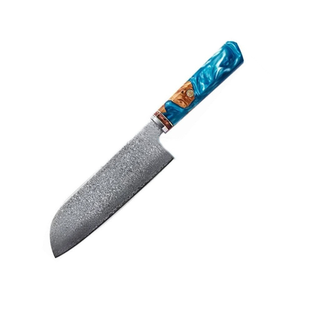 Octagonal resin handle Damascus steel chef's knife set, culinary knife combination set, Japanese chef's knife, slicing knife