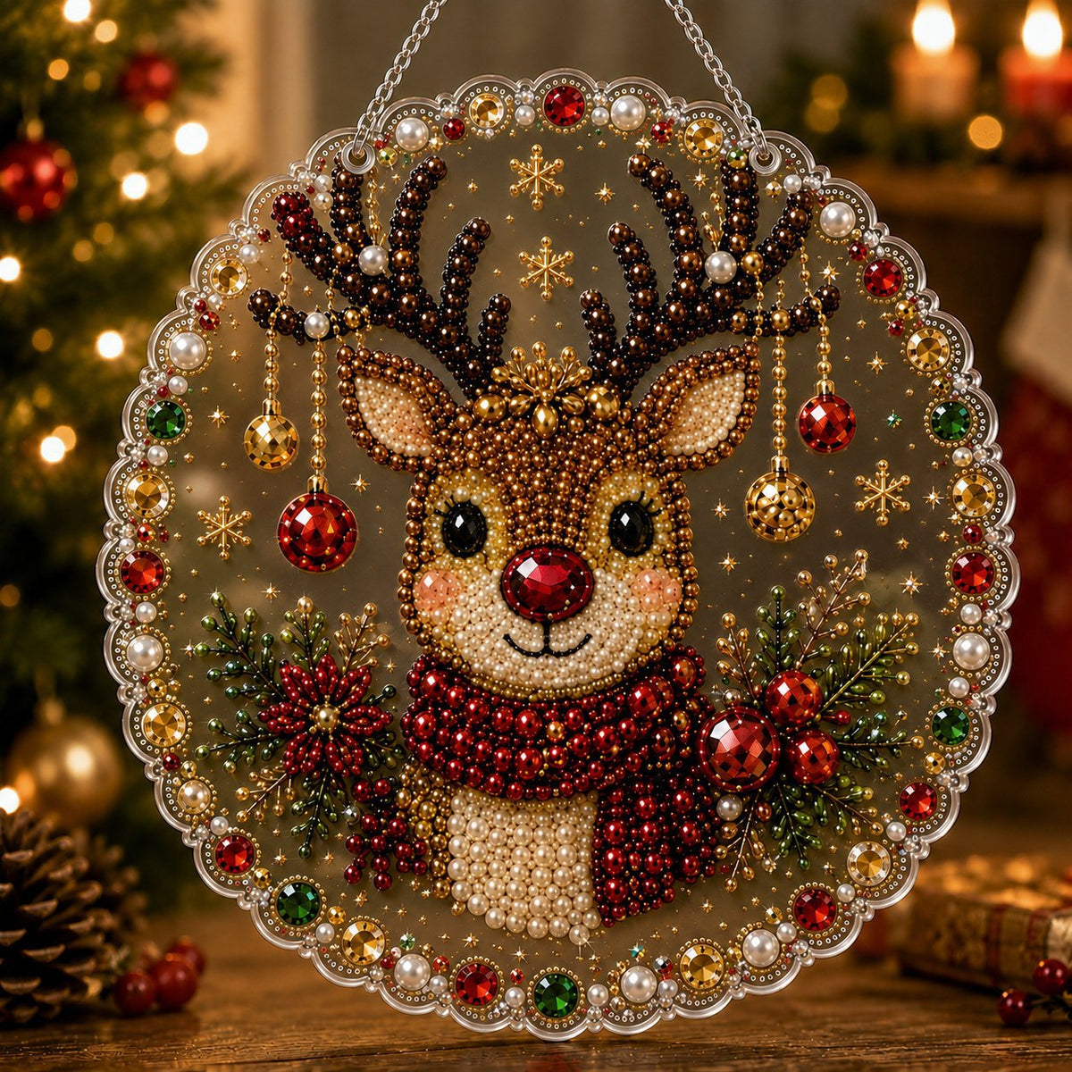New 5D diamond painting pendant, Christmas holiday ornament, diamond painting pendant