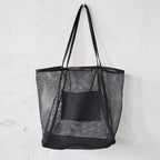 Large capacity women's beach bag, hollow mesh beach bag, outdoor travel storage bag, tote bag