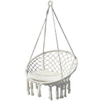 Nordic style tassel hanging chair hand-woven hanging basket cotton rope swing