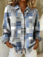 2026 New Women's Shirt, Collared Cardigan, Solid Color Knit 3D Print, Christmas Autumn/Winter