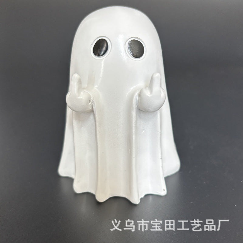 New cross-border Halloween cute white ghost party decoration, courtyard ornament, study desktop decoration, small ornament