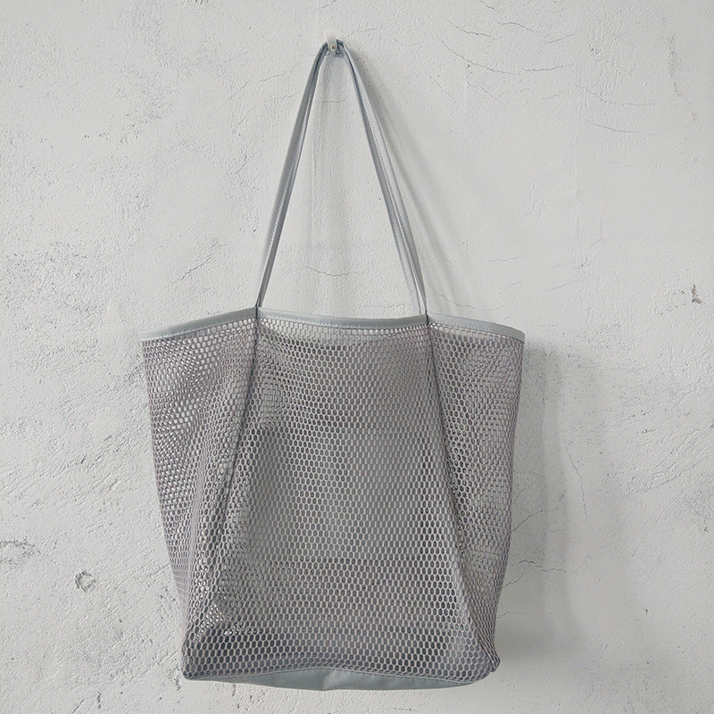Large capacity women's beach bag, hollow mesh beach bag, outdoor travel storage bag, tote bag