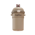New cartoon water bottle for schoolgirls with strap, anti-scalding and heat-insulating glass cup, suitable as a gift for company team building or opening events.