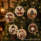 6PCS Christmas Wooden Ornaments