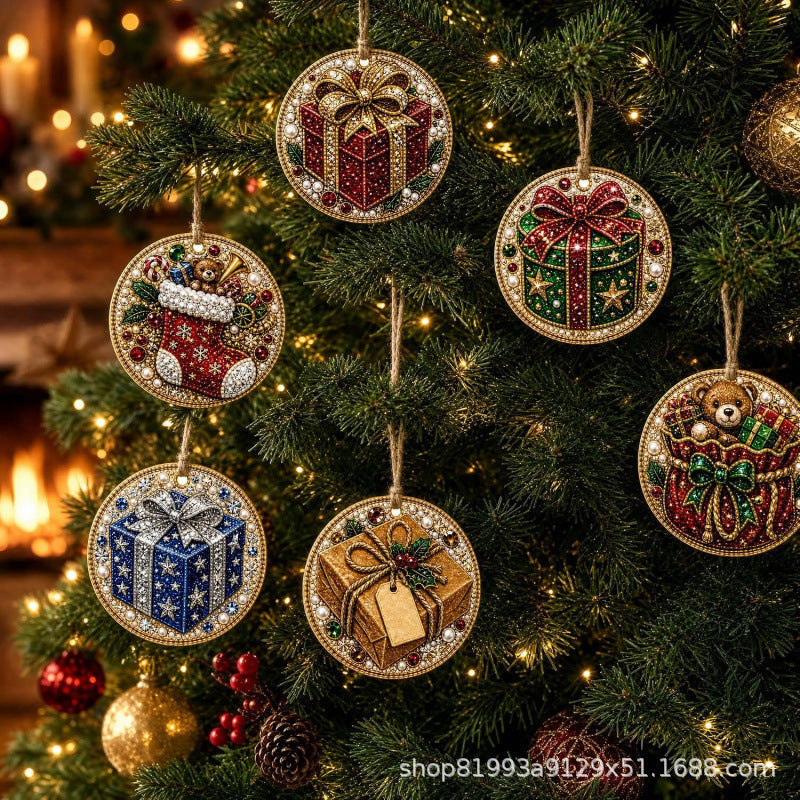 6PCS Christmas Wooden Ornaments