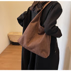Casual commuter large capacity women's bag 2026 new autumn and winter suede tote bag niche versatile shoulder bag