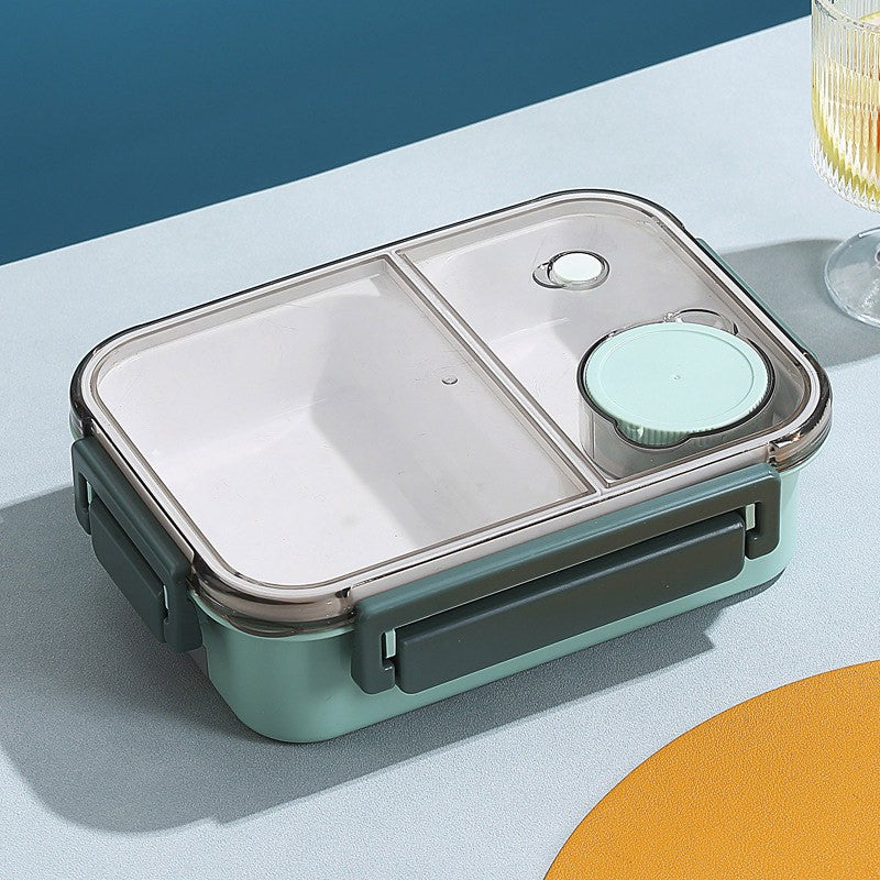 High-quality stainless steel divided lunch box, stylish plastic lunch box for students, salad box, microwaveable bento box for office workers.