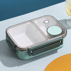 High-quality stainless steel divided lunch box, stylish plastic lunch box for students, salad box, microwaveable bento box for office workers.