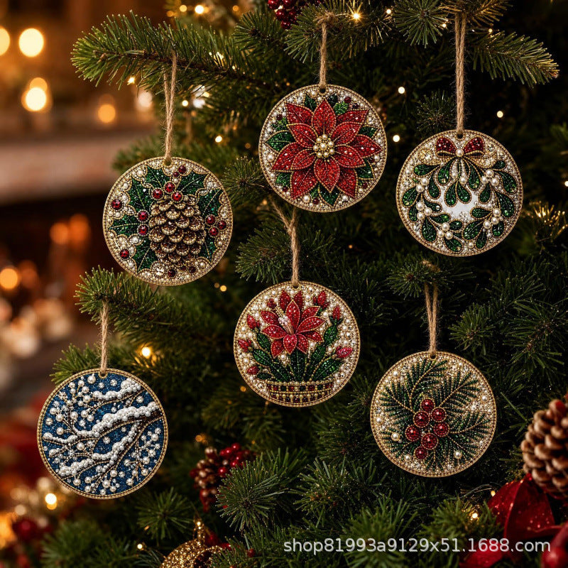 6PCS Christmas Wooden Ornaments