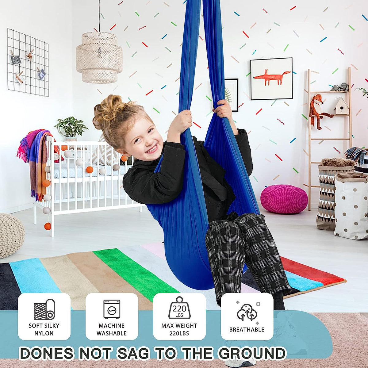 Indoor children's elastic sensory hammock outdoor swing chair garden hanging basket with accessories