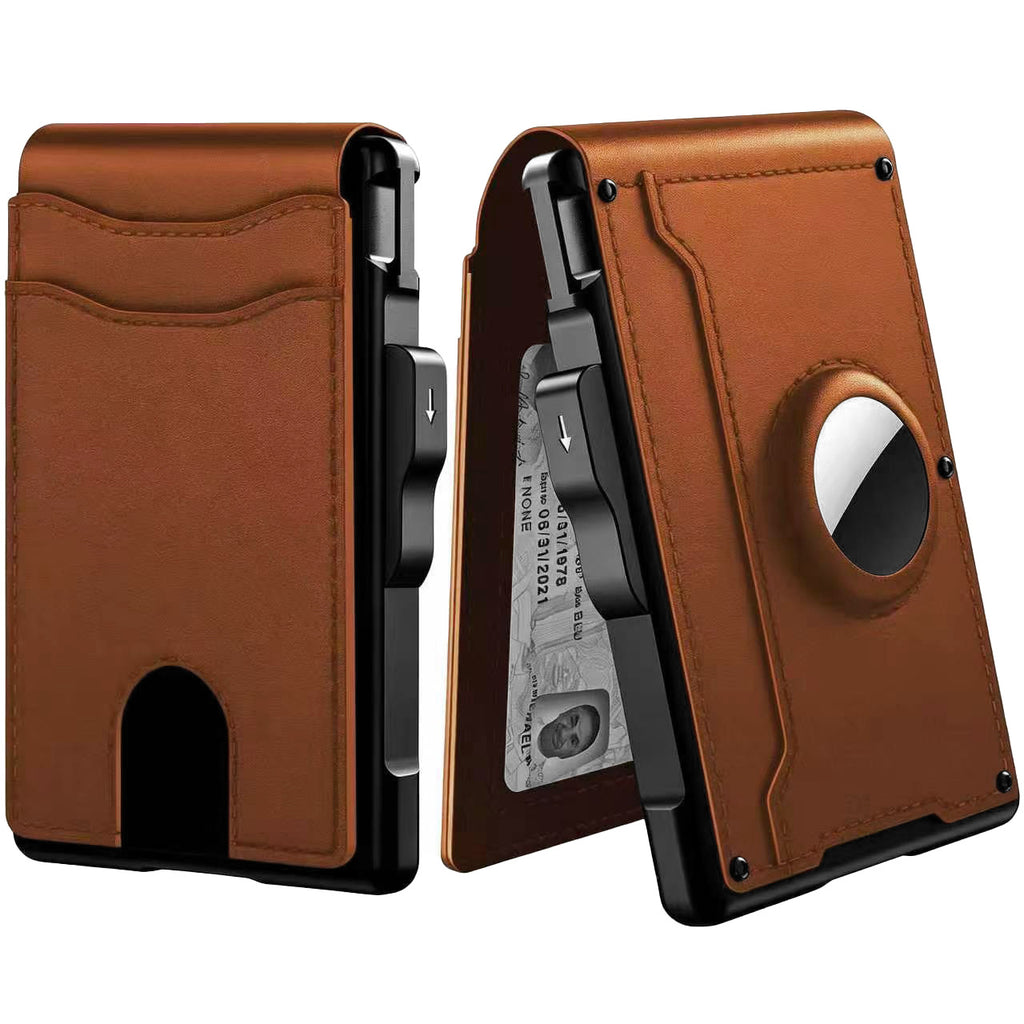 Bi-fold carbon fiber flip wallet, RFID anti-theft, stylish, large-capacity card holder with wallet and card compartment.