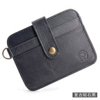 Small round elephant leather driver's license card holder, thin men's wallet/coin purse/short card holder, export style.