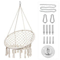 Nordic style tassel hanging chair hand-woven hanging basket cotton rope swing