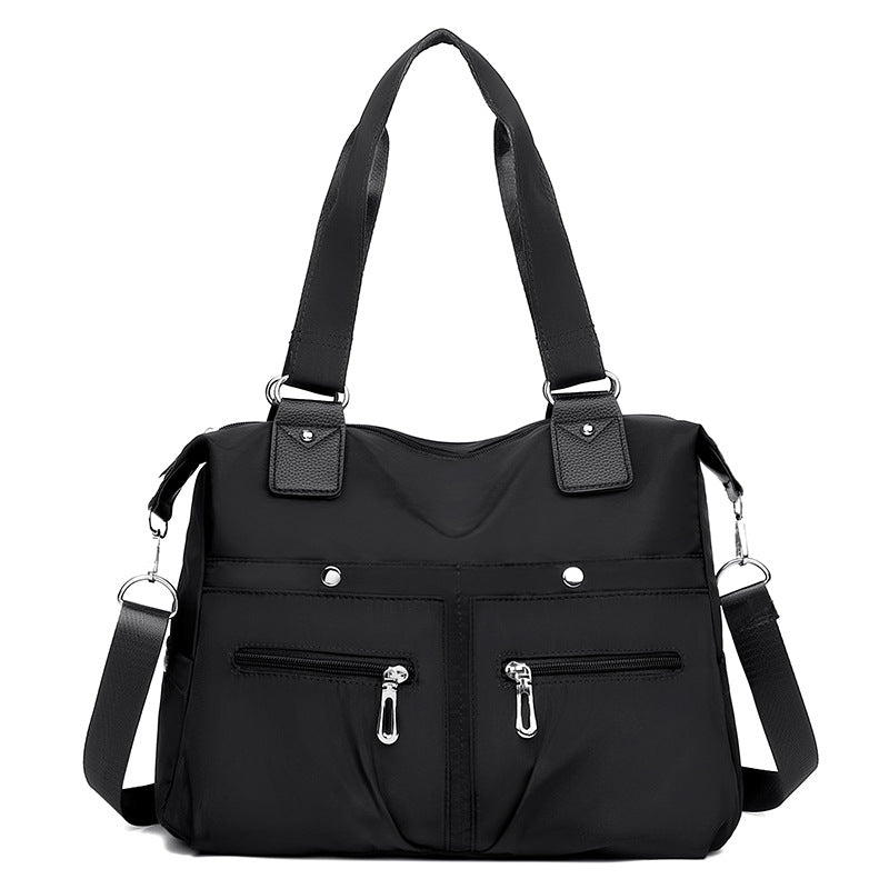 Lightweight casual tote bag, large-capacity commuter shoulder canvas bag, fashionable Oxford cloth large bag, nylon handbag