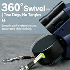 Cross-border wholesale pet gardening retractable leash outdoor multi-functional double-headed leash for dogs