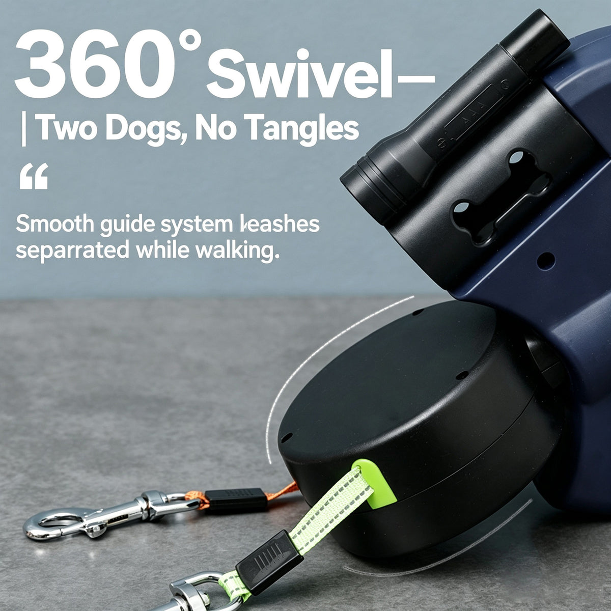 Cross-border wholesale pet gardening retractable leash outdoor multi-functional double-headed leash for dogs