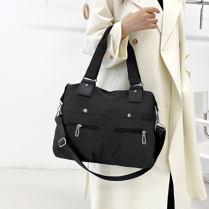 Lightweight casual tote bag, large-capacity commuter shoulder canvas bag, fashionable Oxford cloth large bag, nylon handbag