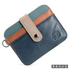 Small round elephant leather driver's license card holder, thin men's wallet/coin purse/short card holder, export style.