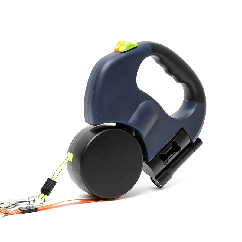 Cross-border wholesale pet gardening retractable leash outdoor multi-functional double-headed leash for dogs