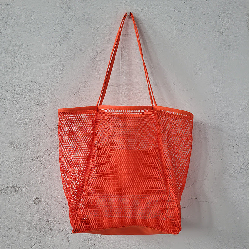Large capacity women's beach bag, hollow mesh beach bag, outdoor travel storage bag, tote bag