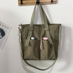 Waterproof bag large-capacity canvas bag Harajuku Japanese one-shoulder large bag college style