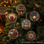 6PCS Christmas Wooden Ornaments