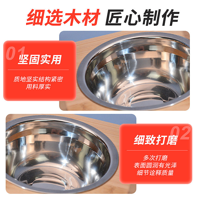 Stainless steel dining rack for pets