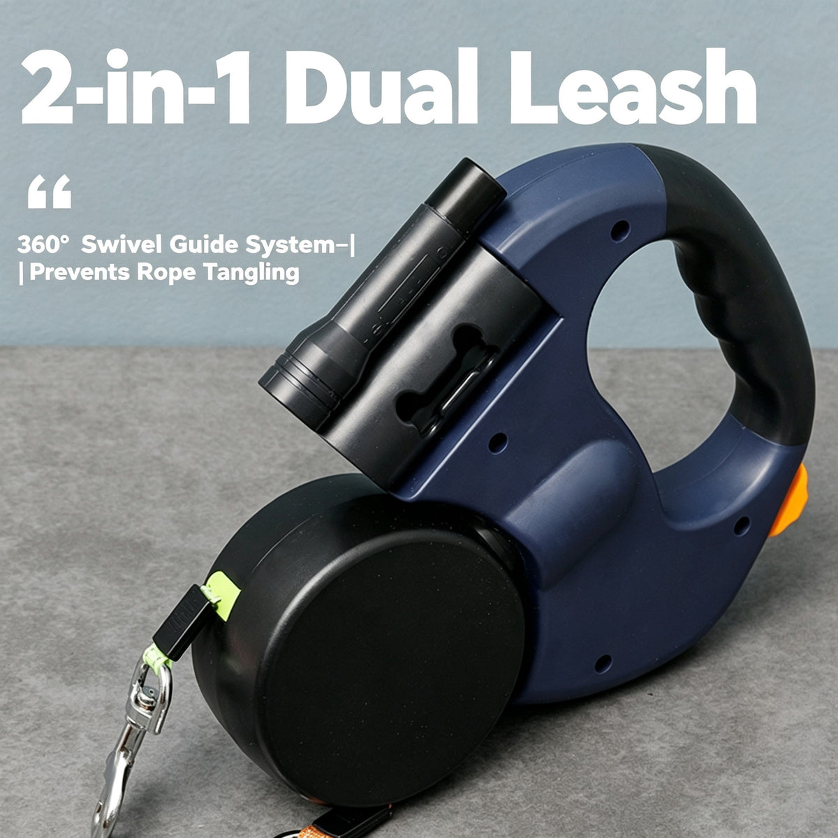 Cross-border wholesale pet gardening retractable leash outdoor multi-functional double-headed leash for dogs
