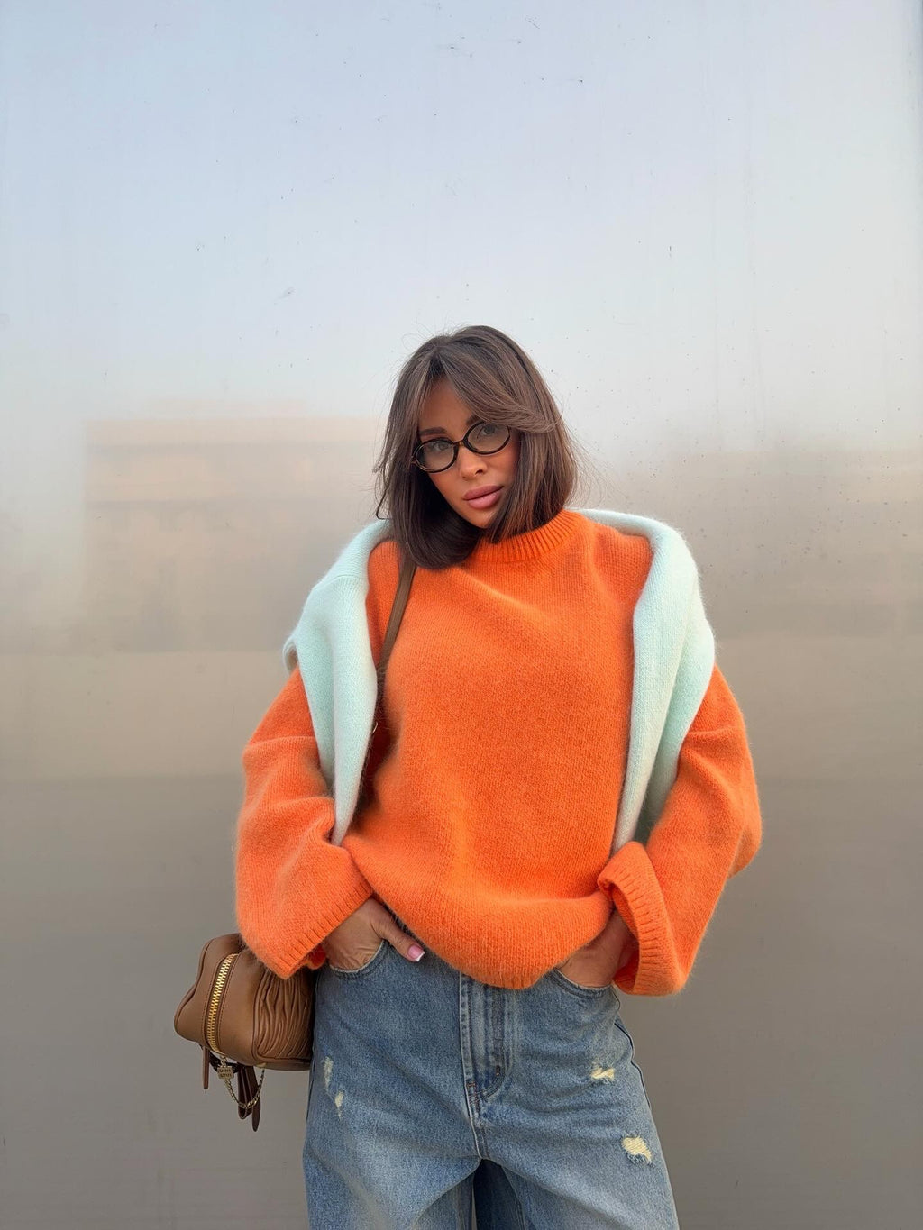 2026 Round Neck Knit Sweater: Loose-fitting, Lantern Sleeve, Long-sleeved, Relaxed Autumn/Winter Casual Pullover Knitwear
