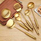 304 Stainless Steel Spatula, Ladle, Kitchen Utensils, Stainless Steel Pot Spatula, Hot Pot Strainer, Kitchen Special, Gold Gift Set