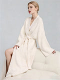 2026 Autumn/Winter New Solid Color Cardigan Robe/Bathrobe - Soft, Comfortable, Casual, Can Be Worn Out or At Home - Women's Clothing