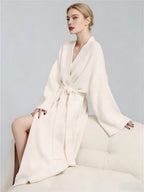 2026 Autumn/Winter New Solid Color Cardigan Robe/Bathrobe - Soft, Comfortable, Casual, Can Be Worn Out or At Home - Women's Clothing