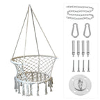 Nordic style tassel hanging chair hand-woven hanging basket cotton rope swing