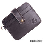 Small round elephant leather driver's license card holder, thin men's wallet/coin purse/short card holder, export style.