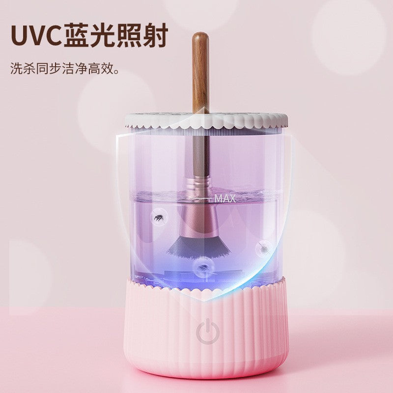 Automatic makeup brush cleaner