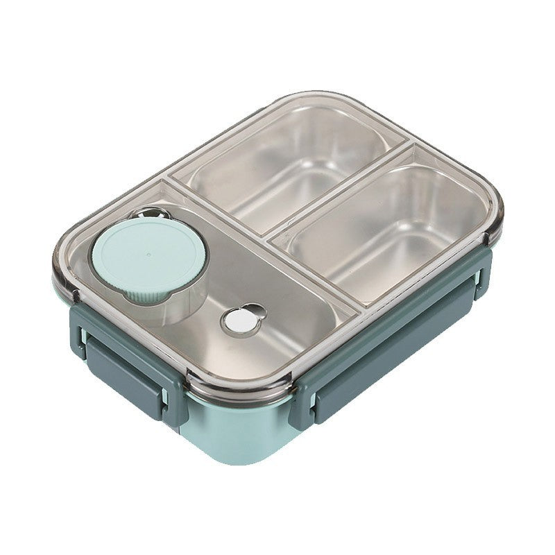 High-quality stainless steel divided lunch box, stylish plastic lunch box for students, salad box, microwaveable bento box for office workers.