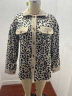 2026 Casual Style Cross-border Women's Clothing Autumn and Winter Fashion Leopard Print Button-down Long-sleeved Jacket