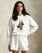 2026 Autumn/Winter Cross-Border Classic Cartoon Luggage Bear Print Casual Classic Hoodless Sweatshirt