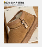 Baby snow boots, winter fleece-lined warm toddler shoes, children's winter shoes, girls' soft-soled walking shoes, boys' cotton shoes