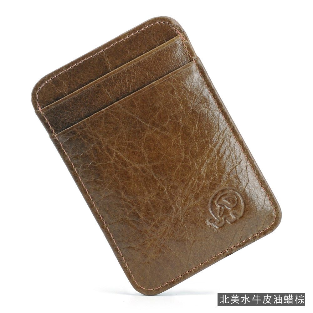 Small round elephant business card holder, card holder, foreign trade bank card holder, top-grain cowhide leather bag, 5-card holder, exquisitely supplied.