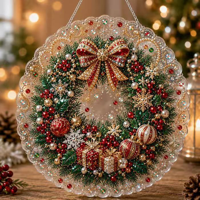 New 5D diamond painting pendant, Christmas holiday ornament, diamond painting pendant