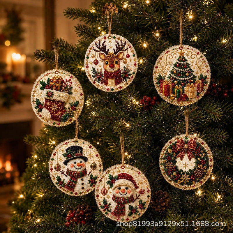6PCS Christmas Wooden Ornaments